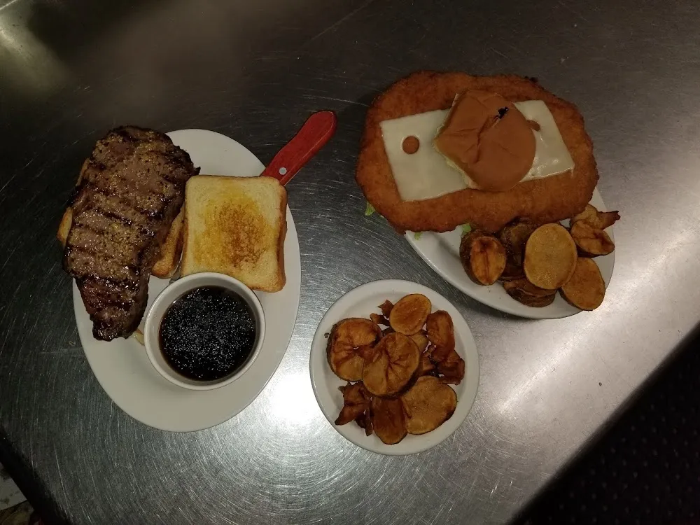Prime Rib Sandwich & Large Hand-Cut Hand-Breaded Tenderloin Sandwich